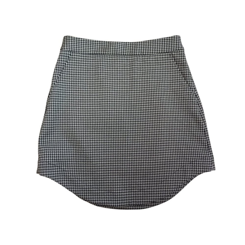 Express Houndstooth Knit Mini Skirt - Black & White Pattern, Size S